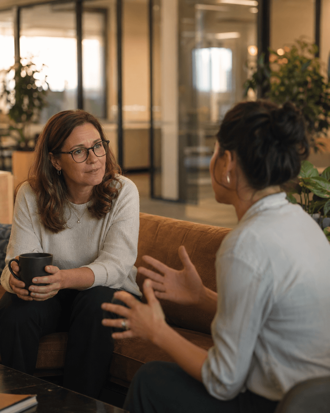 HR manager listening to an employee