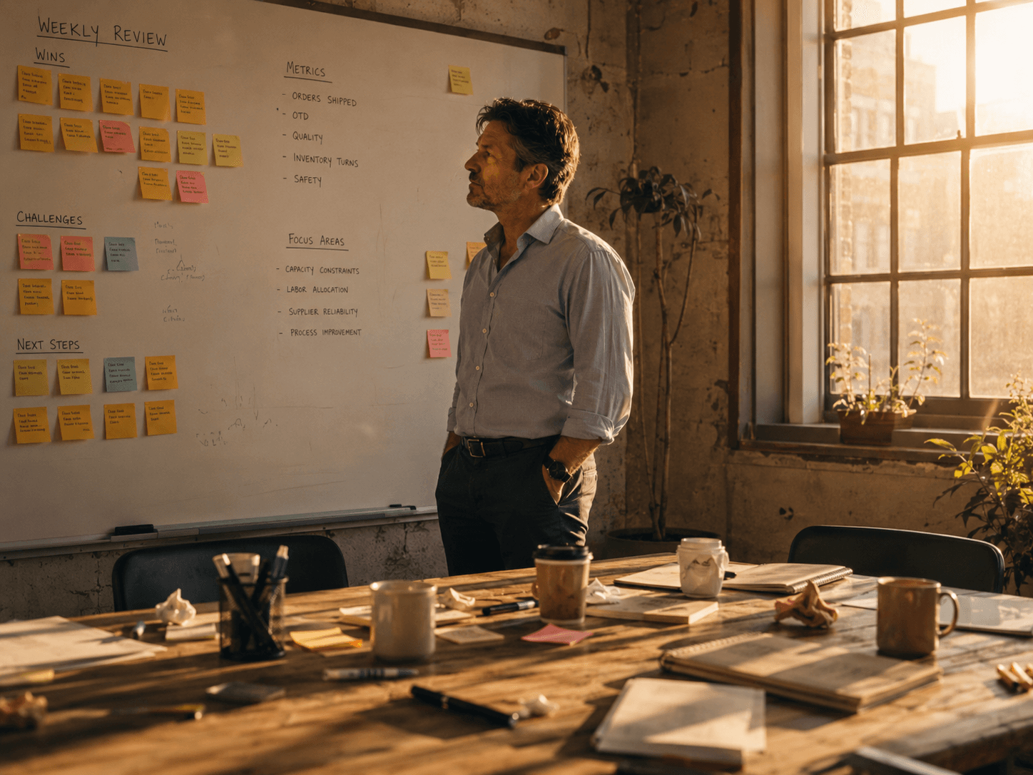 Operations manager during a weekly review